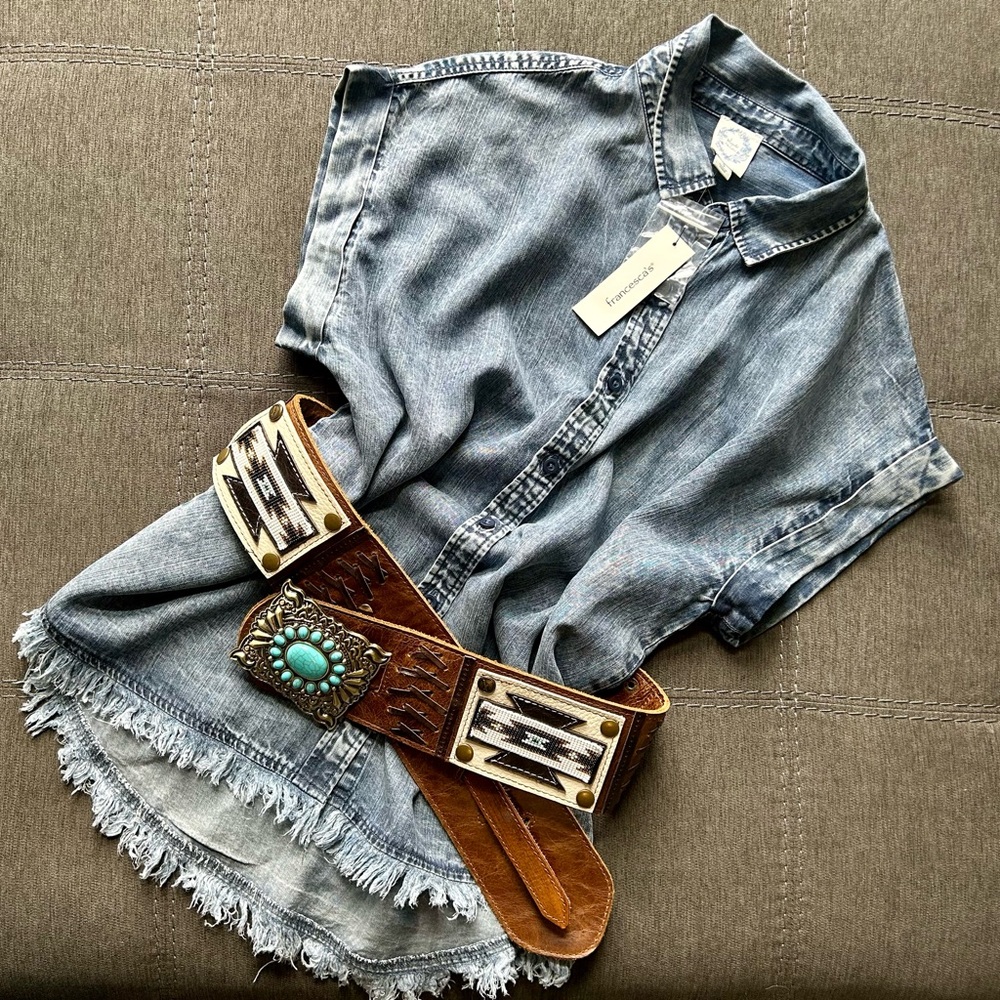 NWT DENIM SLEEVELESS TOP S